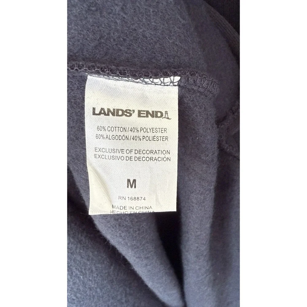 Land's End Women Medium Maxi Hoodie Dress Navy Long Hooded Sweatshirt - Picture 5 of 9